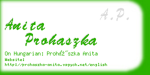 anita prohaszka business card